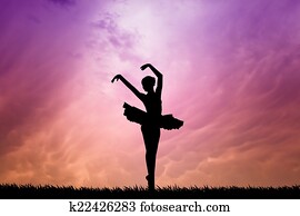 Ballet dancer at sunset Ballet dancer at sunset