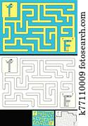 Easy alphabet maze - letter F Easy alphabet maze - letter F