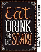 eat,, שתה, ו, be, מפחיד, הלוווין, *b*