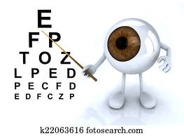 eye with arms and legs showing the letters of the table optometr eye with arms and legs showing the letters of the table optometr
