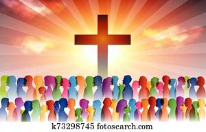 אנשים, למצוא, christianity., דחוס, של, להאמין, אנשים., אנשים, ב, ה, cross., מאמינים, ש, pray., קבץ, של, אנשים., נוצרי, church., נוצרי, worship., קבץ, של, families., רקע כהה