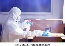 לנקות, ו, דזינפקציה, סוג של בית הספר, למנוע, covid-19.m