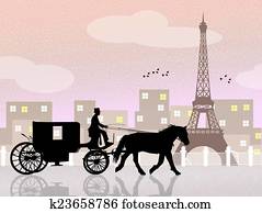 carriage ride in Paris carriage ride in Paris