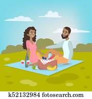 Couple at picnic.