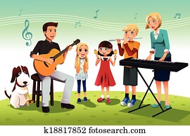Family playing music Family playing music