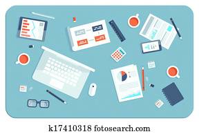 geschäftstreffen, flache, abbildung