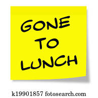 Gone to Lunch Sticky Note Gone to Lunch Sticky Note