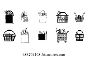 Set of grocery bags Set of grocery bags
