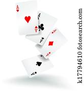 לשחק כרטיסים, ארבעה אלופים, יד של פוקר