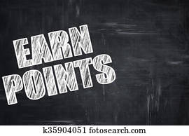 chalkboard, writing:, indtjene, punkter