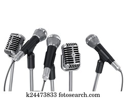 Conference meeting microphones prepared for talker. Isolated on Conference meeting microphones prepared for talker. Isolated on