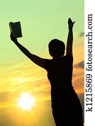 female praying with bible #3 female praying with bible #3