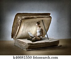 Woman in book Woman in book