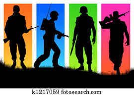 ארבעה, חיילים