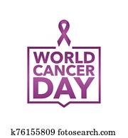 4 February World Cancer Awareness Month Campaign Background with paper Magenta ribbon symbol. Pancreatic Cancer. Vector illustration.