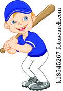 boy cartoon baseball player