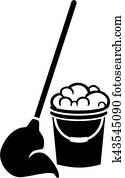Floor cleaning bucket with mop Floor cleaning bucket with mop