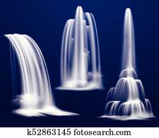 Realistic Waterfalls Set Realistic Waterfalls Set