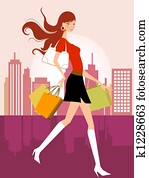 shopping girl shopping girl