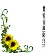 Sunflowers, ivy and Ribbons corner Sunflowers, ivy and Ribbons corner
