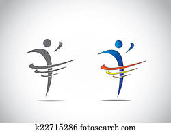 abstract icon symbol of a person dancing with joy, fitness and happiness abstract icon symbol of a person dancing with joy, fitness and happiness