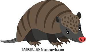 Cute armadillo cartoon Clip Art | k16063058 | Fotosearch