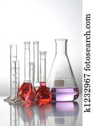 ciência, e, teste médico, tubos