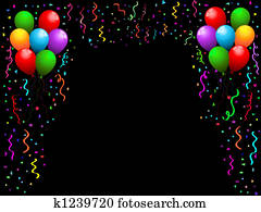 Confetti and balloons Confetti and balloons