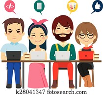 coworking, centro, equipo