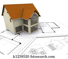 House on blueprints House on blueprints