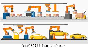 תעשיתי, אוטומציה, רובוט, דגלים אופקיים