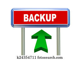 3d arrow road sign - back-up