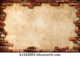 Brick wall grungy frame