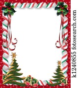 Christmas Candy and tree border Christmas Candy and tree border
