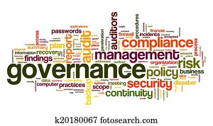 Governance and compliance in word tag cloud