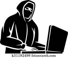 hacker computador, ícone