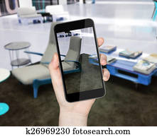 Hand with mobile phone