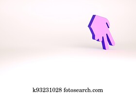 Purple Baseball glove icon isolated on white background. Minimalism concept. 3d illustration 3D render