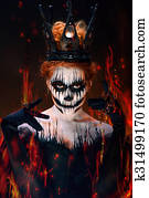 Queen of death, scary halloween female Queen of death, scary halloween female