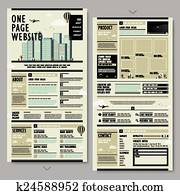 retro style one page website design retro style one page website design