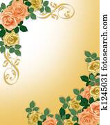 Roses Template Wedding Invitation Roses Template Wedding Invitation
