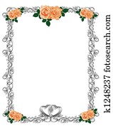 אפרסק, ורדים, הזמנה של חתונה