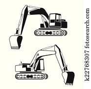 バックホウ ベクター 1000 バックホウ クリップアート Fotosearch