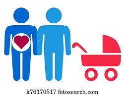 A schematic depiction of a family couple of gay men with children A schematic depiction of a family couple of gay men with children