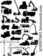 building machine silhouette building machine silhouette