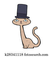 Pictures of Cat wearing top hat bn266048 - Search Stock Photos, Images