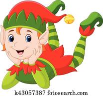 Cartoon elf laying on the floor Cartoon elf laying on the floor