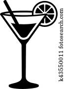 Cocktail glass with lime