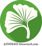 ginkgo biloba flat icon ginkgo biloba flat icon