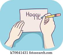 Hand Symptom Reverse Letter Illustration Hand Symptom Reverse Letter Illustration